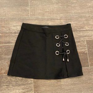 Black Cord Mini Skirt